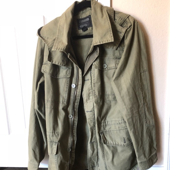 green mens denim jacket